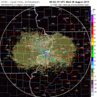 base reflectivity image from davenport, ia