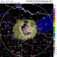 base reflectivity image from Duluth