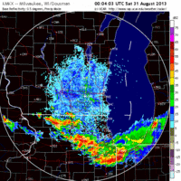 base reflectivity image from milwaukee