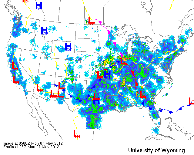 National Composite NEXRAD from around midnight on 5/07/12