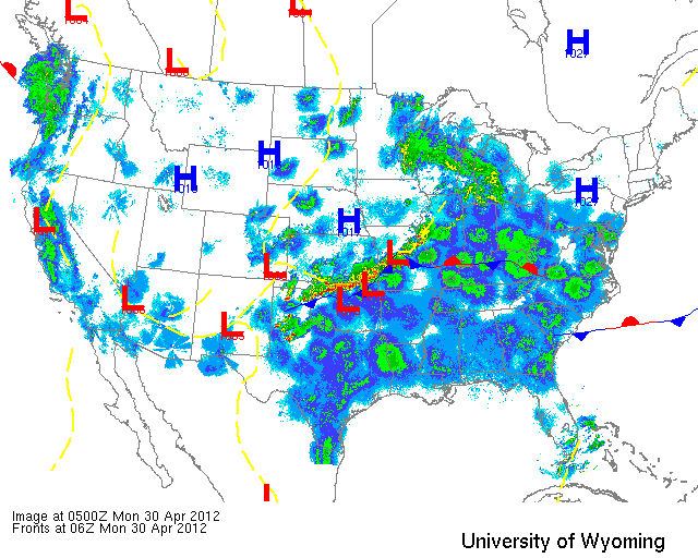 National Composite NEXRAD National Composite NEXRAD from around midnight on 4/30/12