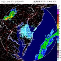 Base Reflectivity image from Dover AFB