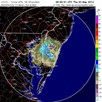 Base Reflectivity image from Dover AFB