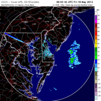 Base Reflectivity image from Dover AFB