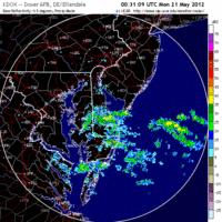 Base Reflectivity image from Dover AFB