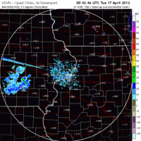 Base Reflectivity image from Davenport, IA