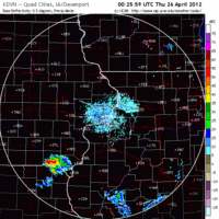 Base Reflectivity image from Davenport, IA