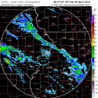 Base Reflectivity image from Davenport, IA