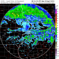 Base Reflectivity image from Davenport, IA