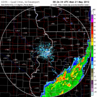 Base Reflectivity image from Davenport, IA