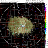 Base Reflectivity image from Davenport, IA