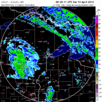 Base Reflectivity image from Duluth, MN