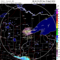 Base Reflectivity image from Duluth, MN