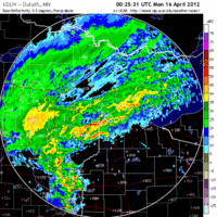 Base Reflectivity image from Duluth, MN