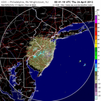 Base Reflectivity image from Fort Dix