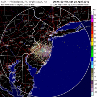 Base Reflectivity image from Fort Dix