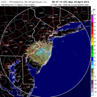 Base Reflectivity image from Fort Dix