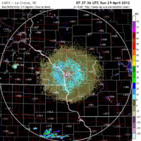 Base Reflectivity image from La Crosse, WI