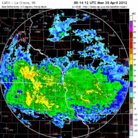 Base Reflectivity image from La Crosse, WI