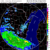 Base Reflectivity image from Green Bay, WI