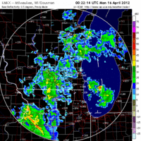 Base Reflectivity image from Milwaukee