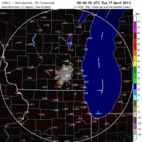 Base Reflectivity image from Milwaukee