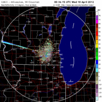 Base Reflectivity image from Milwaukee