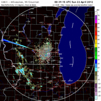 Base Reflectivity image from Milwaukee