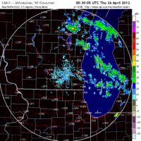 Base Reflectivity image from Milwaukee