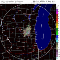 Base Reflectivity image from Milwaukee