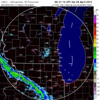 Base Reflectivity image from Milwaukee