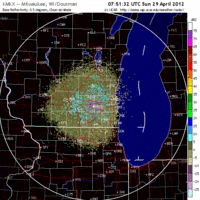 Base Reflectivity image from Milwaukee