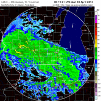 Base Reflectivity image from Milwaukee