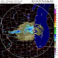 Base Reflectivity image from Milwaukee