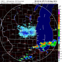 Base Reflectivity image from Milwaukee