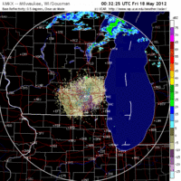 Base Reflectivity image from Milwaukee