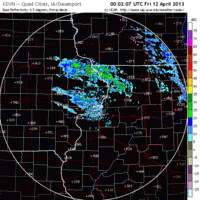 base reflectivity image from davenport, ia