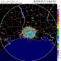 base reflectivity image from Lake Charles, LA