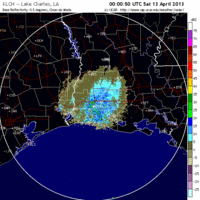 base reflectivity image from Lake Charles, LA