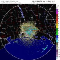 base reflectivity image from Lake Charles, LA