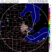 base reflectivity image from Detroit, MI