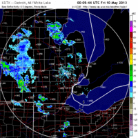 base reflectivity image from Detroit, MI