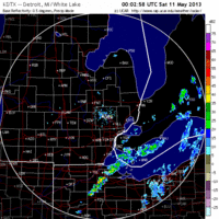 base reflectivity image from Detroit, MI