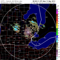 base reflectivity image from Detroit, MI