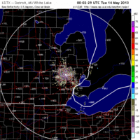 base reflectivity image from Detroit, MI