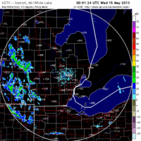 base reflectivity image from Detroit, MI