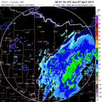 base reflectivity image from Duluth