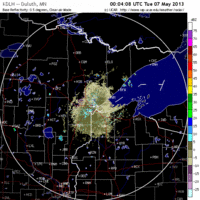 base reflectivity image from Duluth