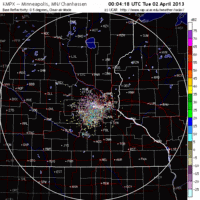 base reflectivity image from Minnesota