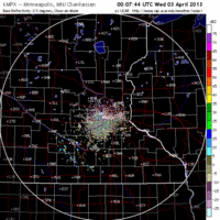 base reflectivity image from Minnesota